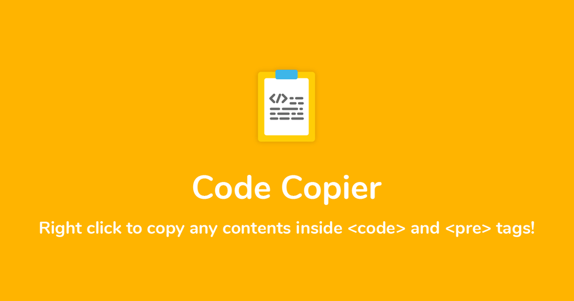 Key visual of Code Copier (Web Extension)