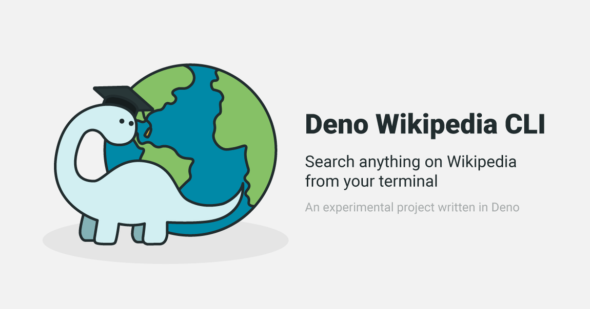Key visual of Deno Wikipedia CLI